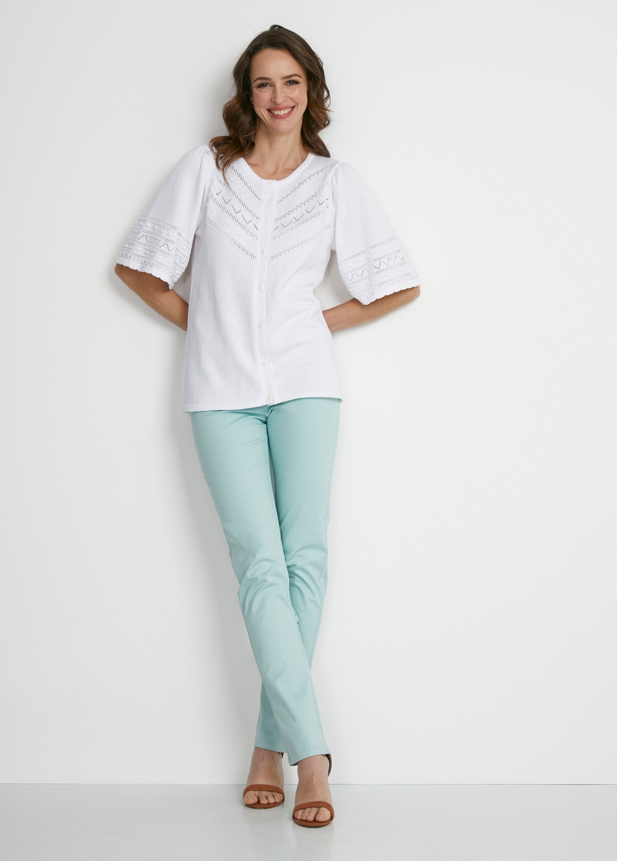 Round_neck_openwork_knit_cardigan_with_embossed_balls_White_SF1_slim