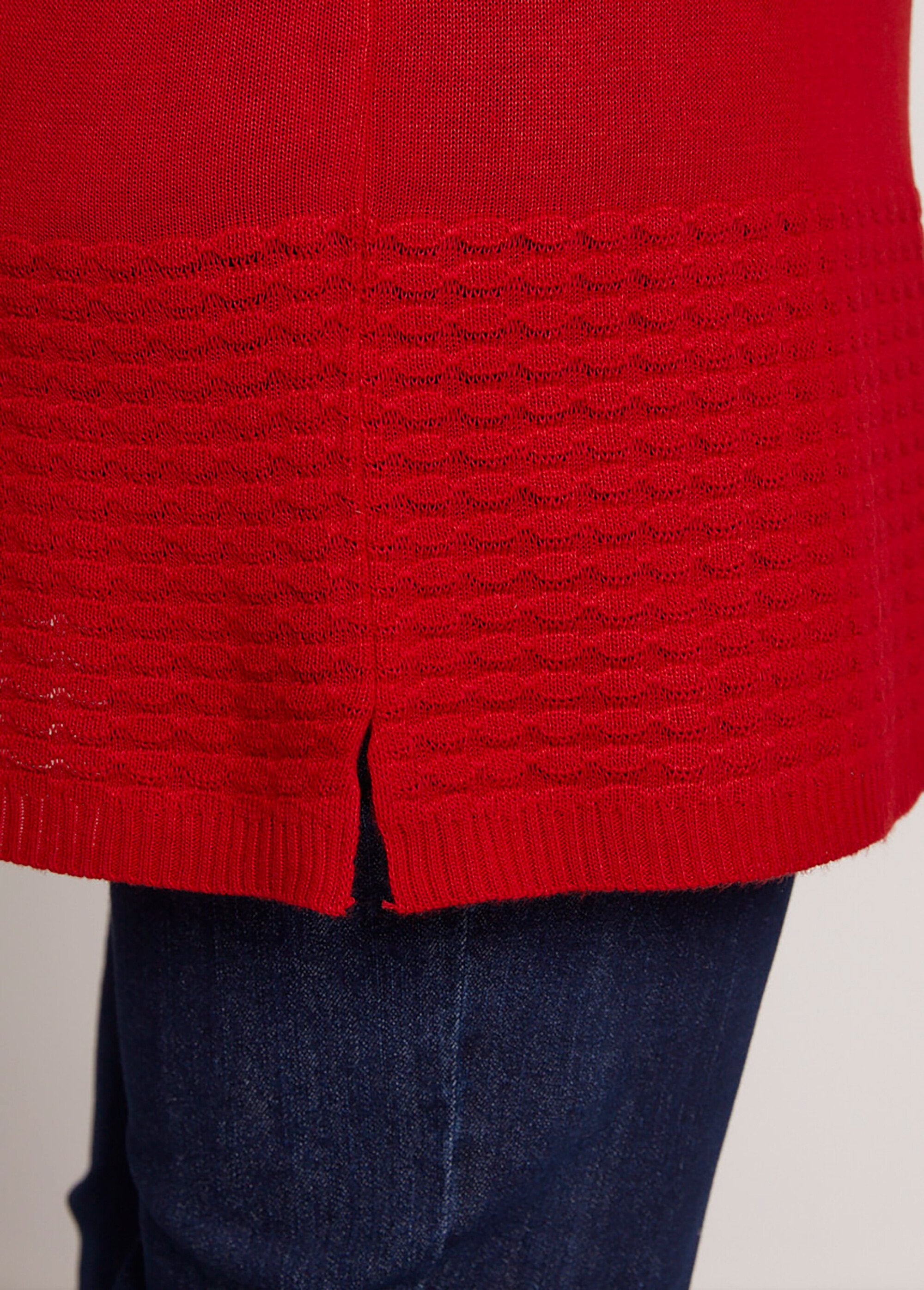 3/4_sleeve_fancy_knit_tunic_sweater_Carmine_DE2_curvy