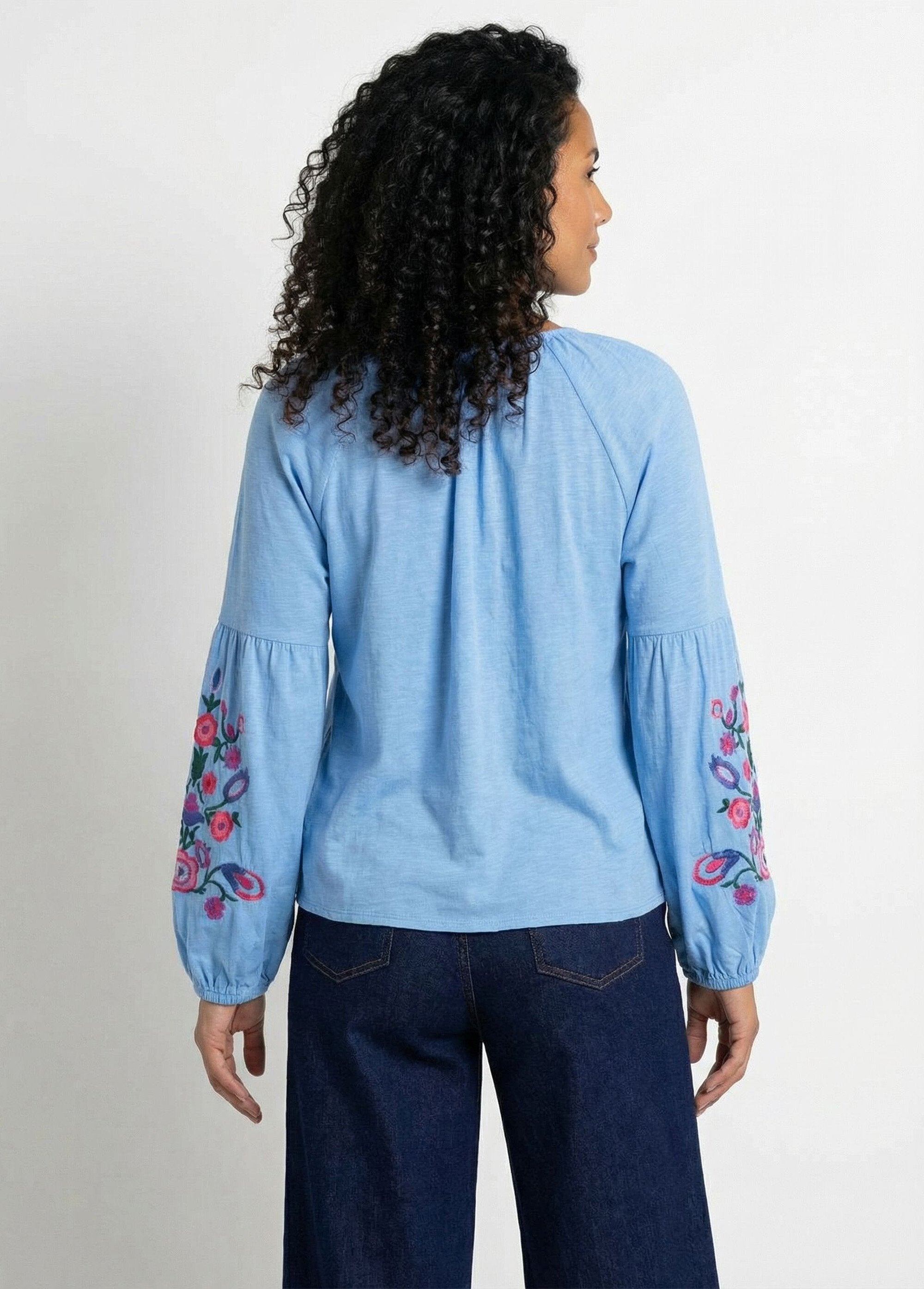 T-shirt_long_brodé_manches_longues_Bleu_jean_DO1_slim