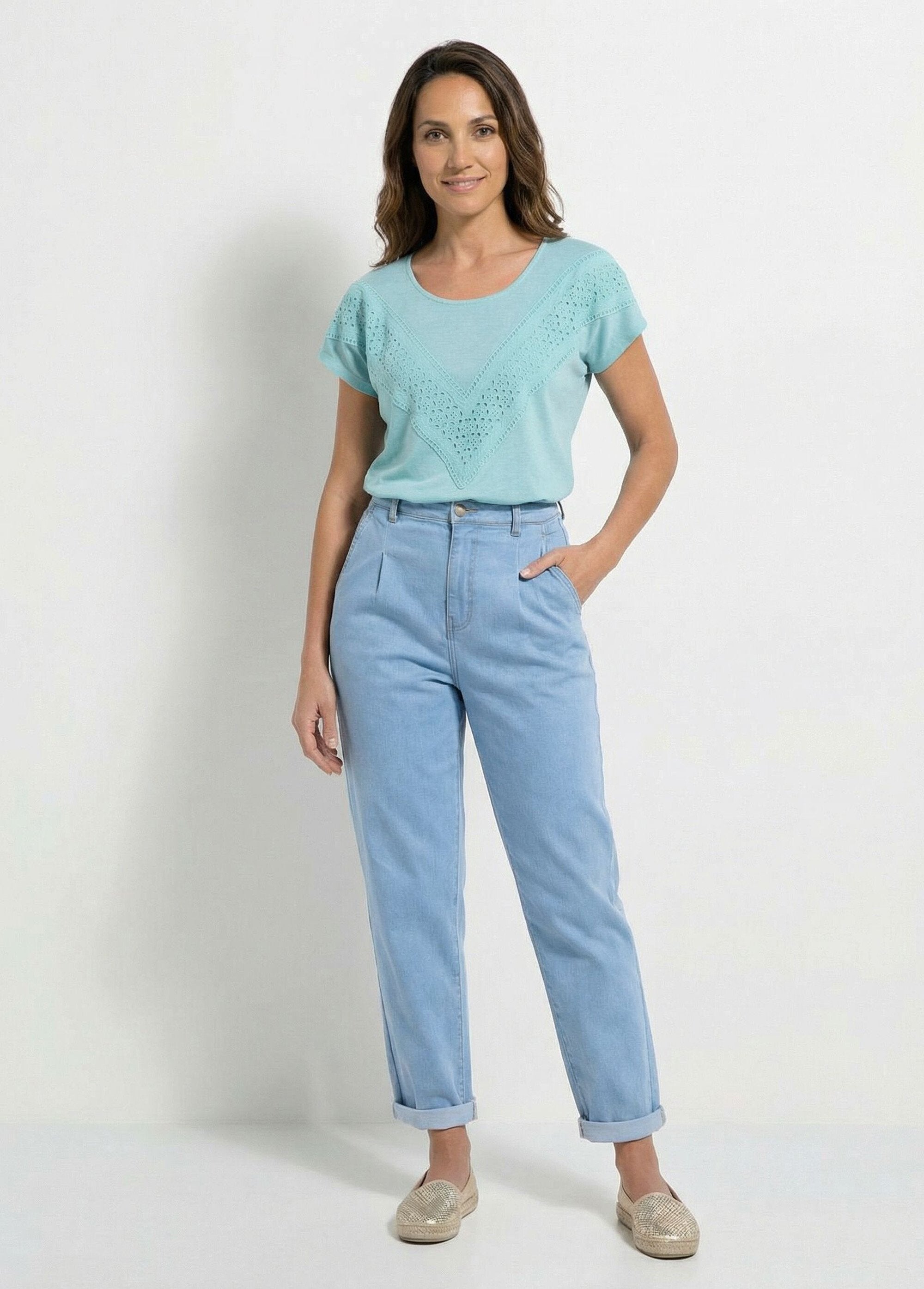 T-shirt_uni_col_rond_dentelle_manches_kimono_Opaline_SF1_slim