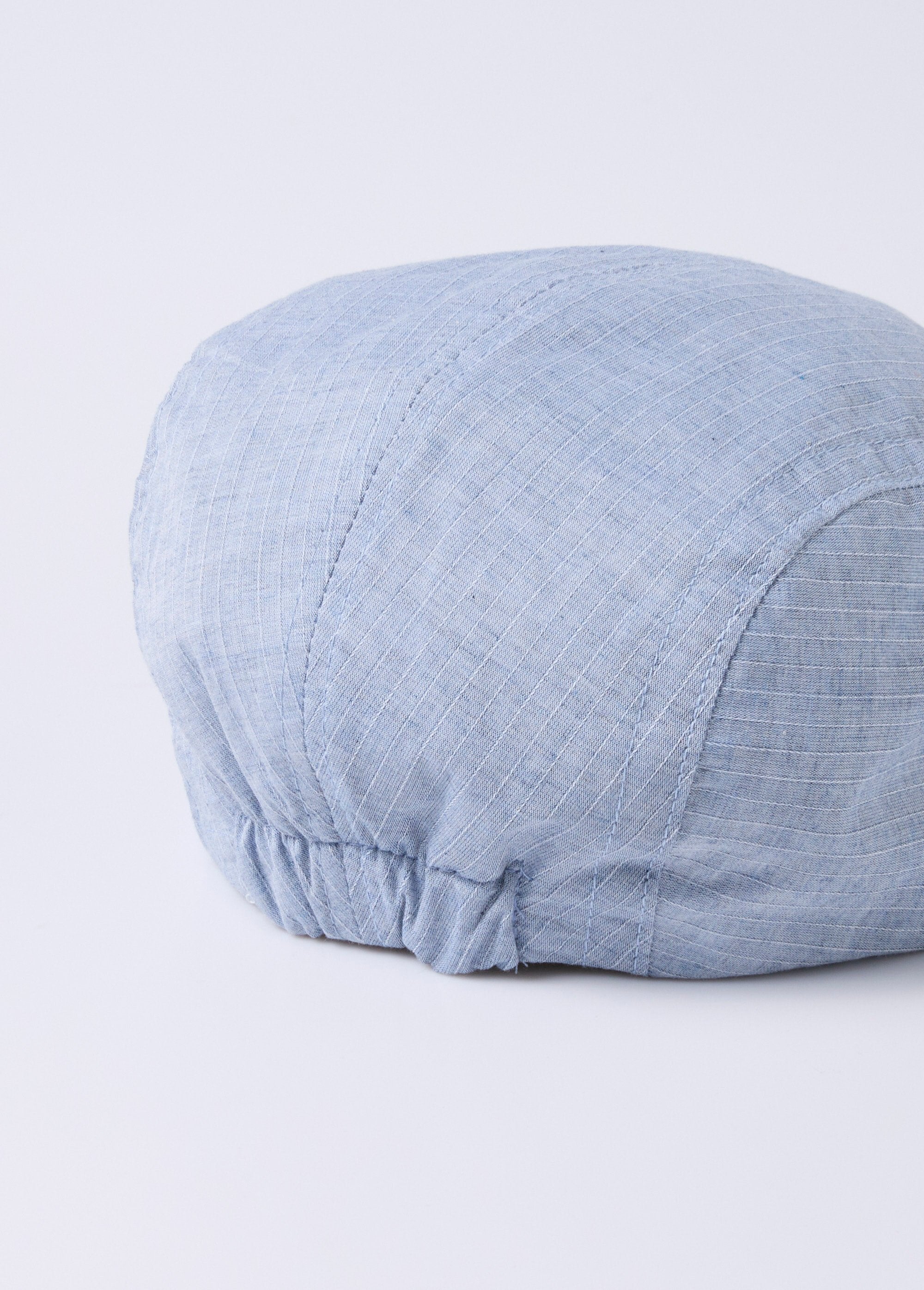 Casquette_plate_en_toile_coton_texturée_Bleu_ciel_DO1_slim