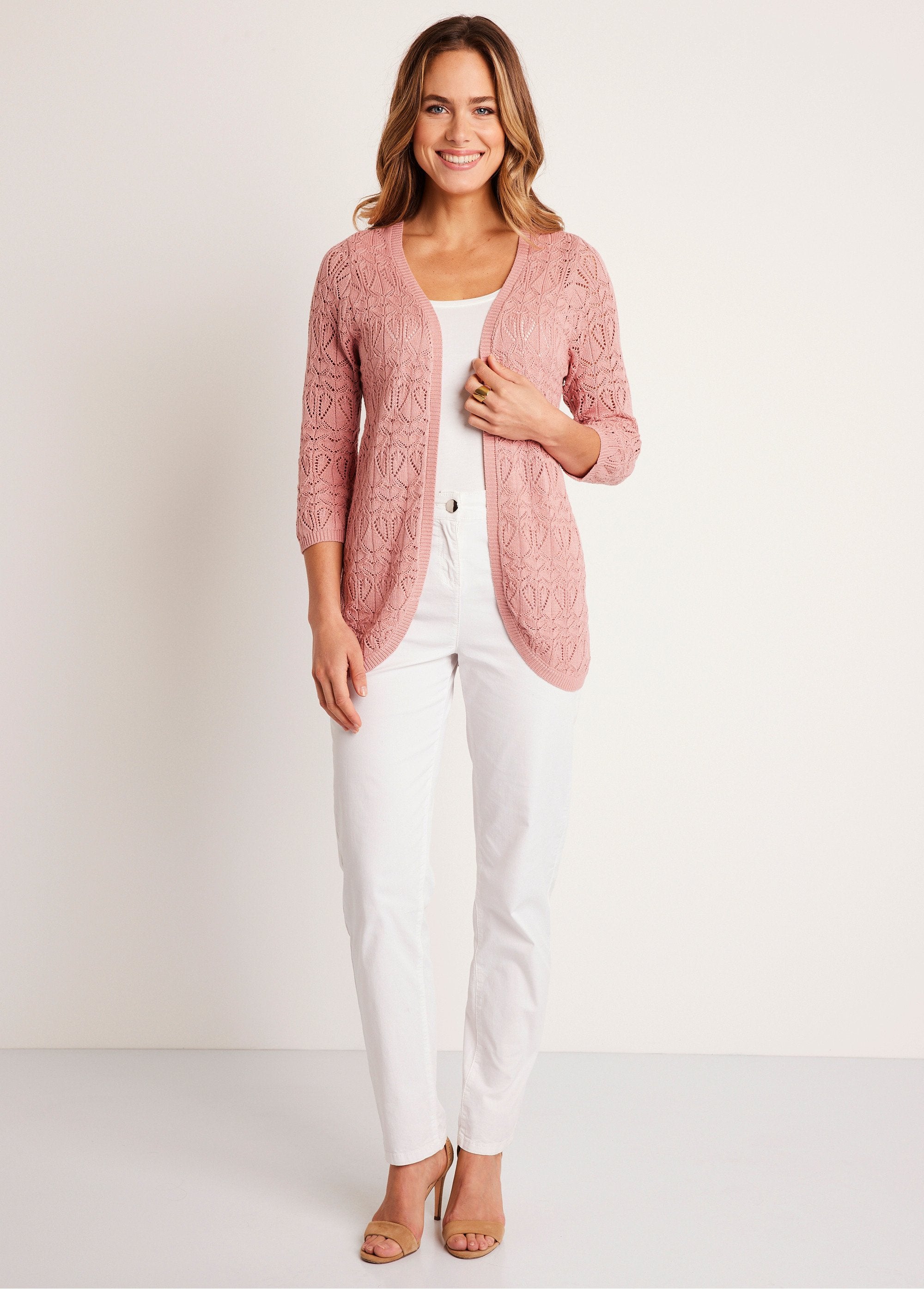 Long_openwork_cotton_cardigan_with_3/4_sleeves_Powdery_pink_SF1_slim