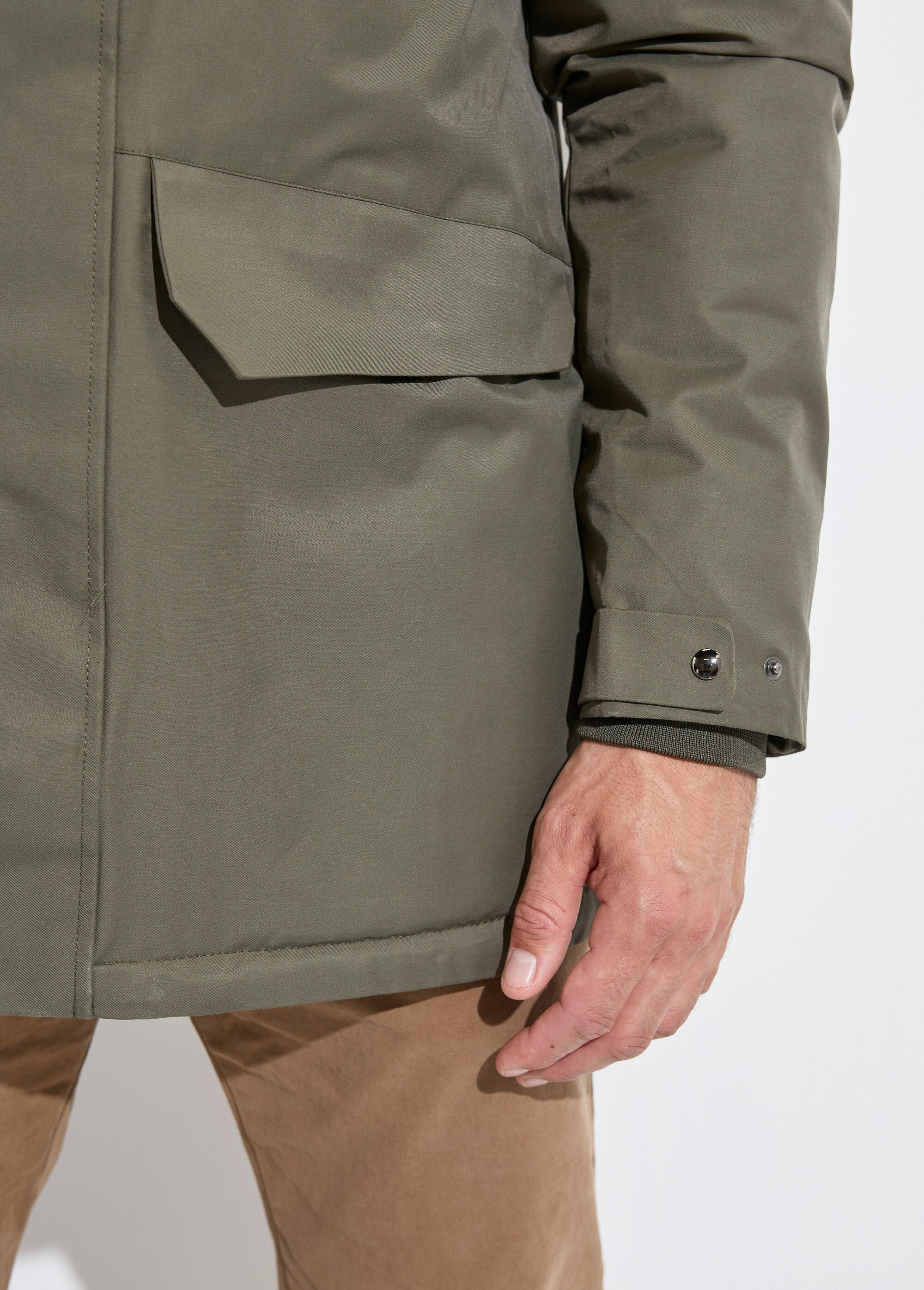 Parka_à_capuche_intérieur_fourrure_Kaki_DE2_slim