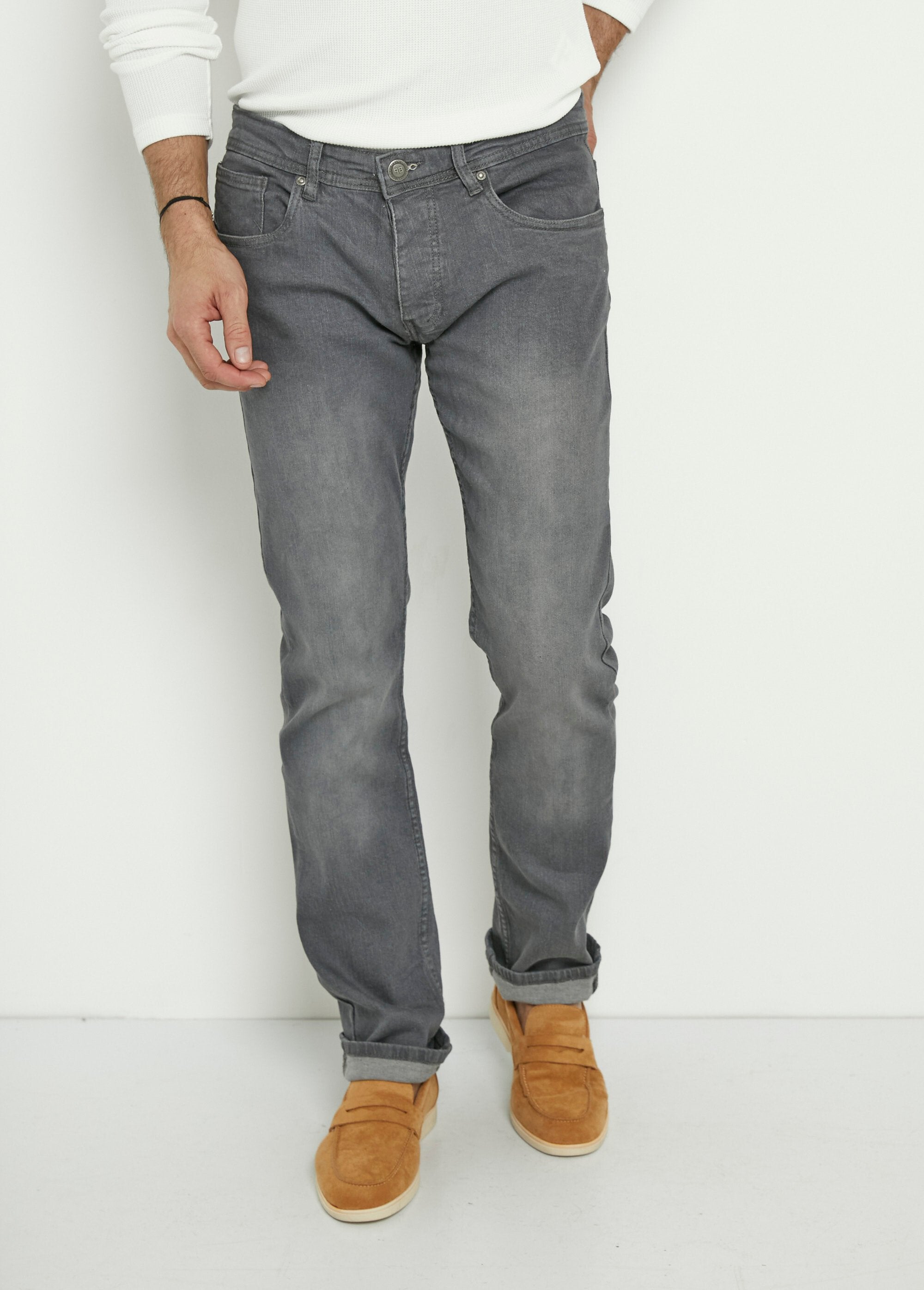 5-pocket_straight-cut,_stretchy_jeans_Gray_FA1_slim