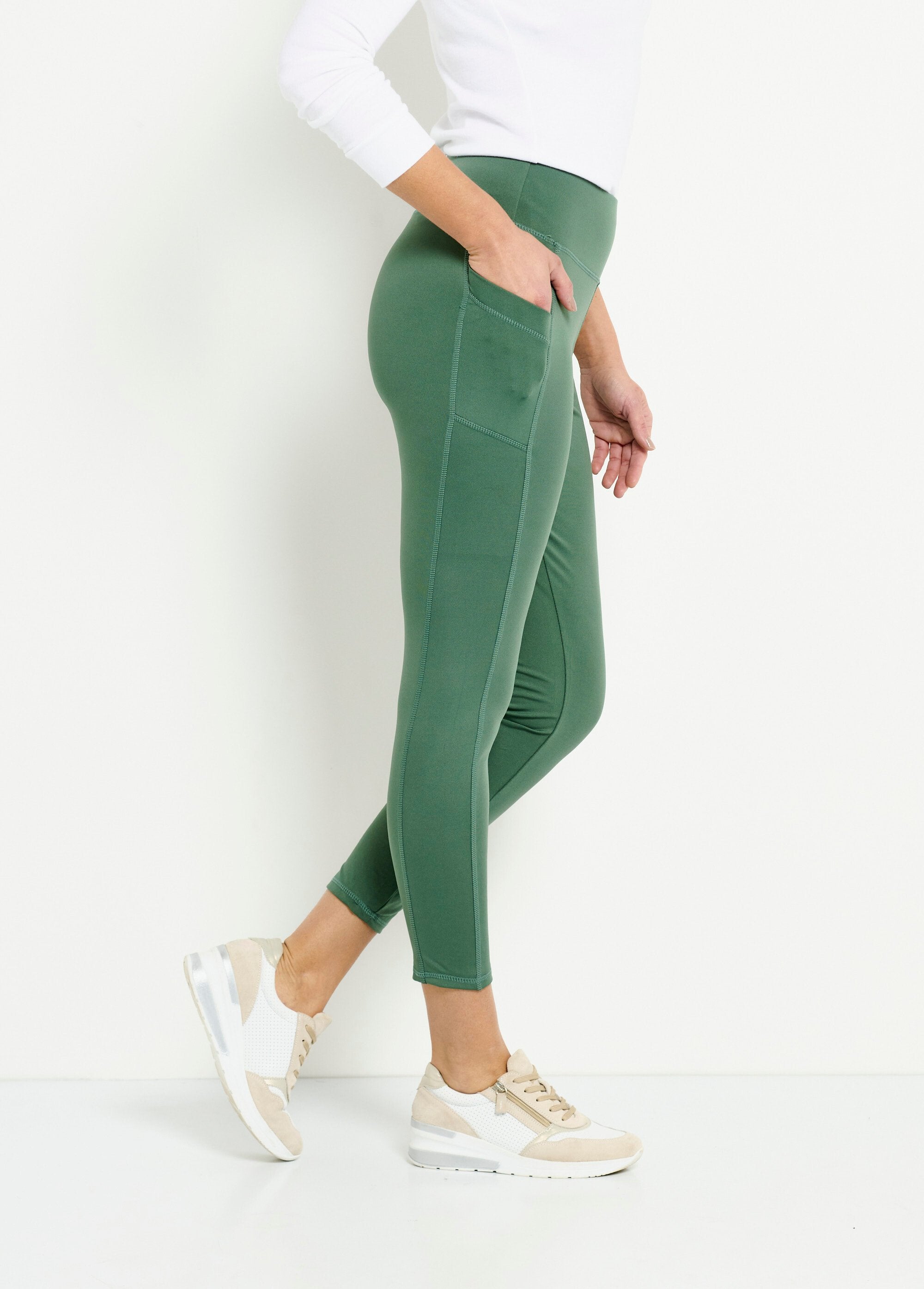 Legging_de_sport_uni_ceinture_élastiquée_Vert_DR1_slim