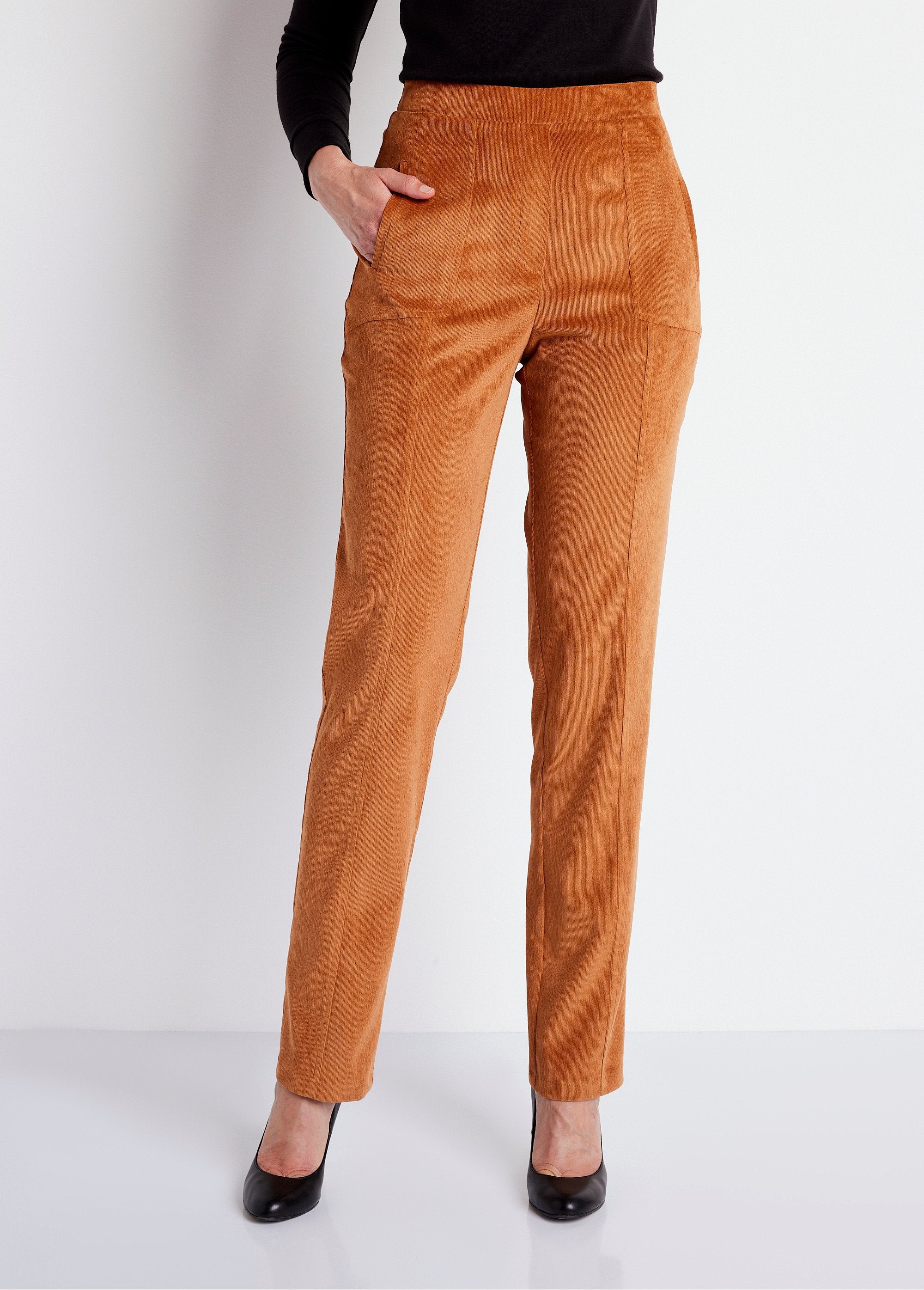 Straight_pants_with_elasticated_waist_and_milleraies_velvet_Caramel_FA1_slim