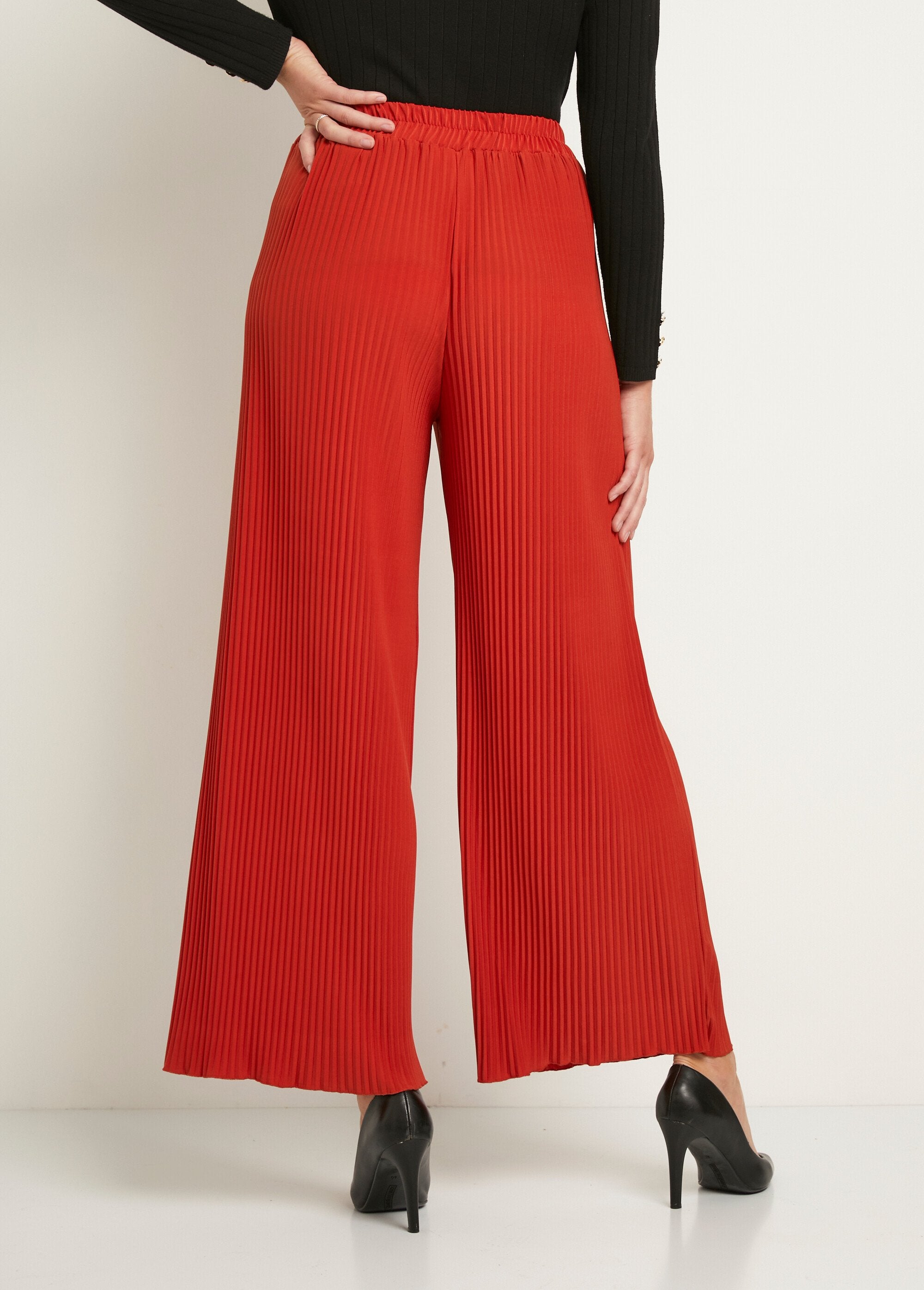 Wide-leg_pants_with_elasticated_waistband_in_pleated_mesh_Orange_DO1_slim