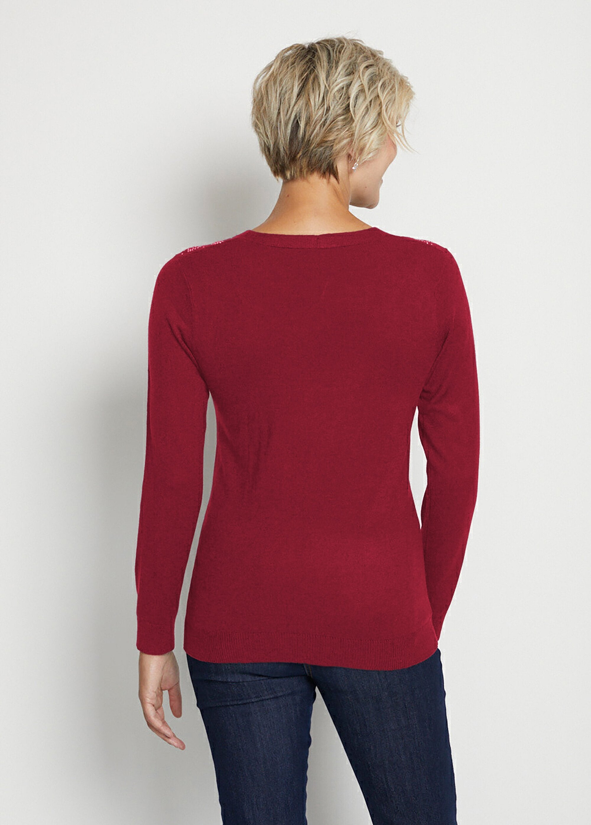 Long-sleeved_rhinestone_V-neck_sweater_Bordeaux_DO1_slim