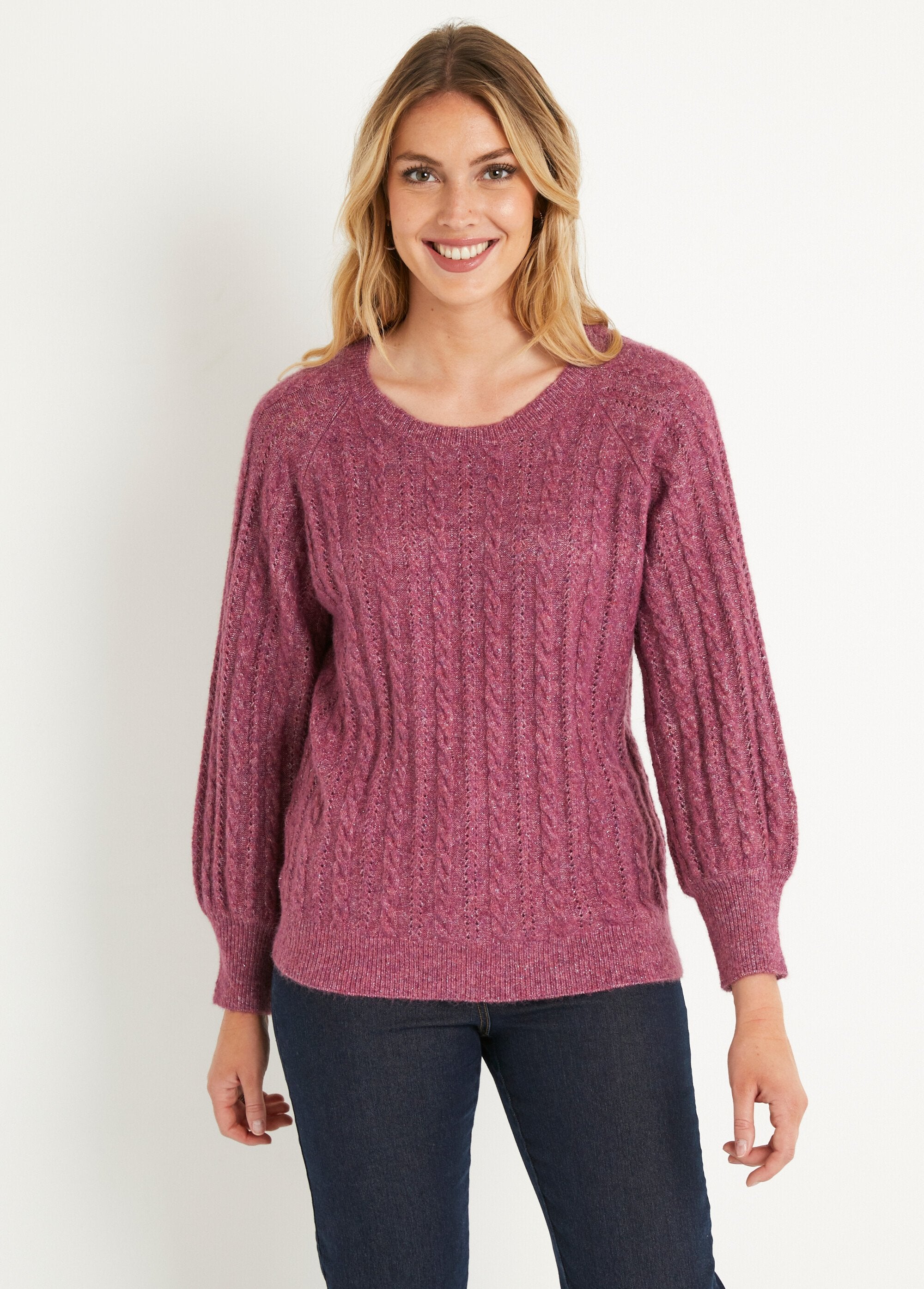 Soft_iridescent_cable_knit_openwork_wool_sweater_Cassis_FA1_slim