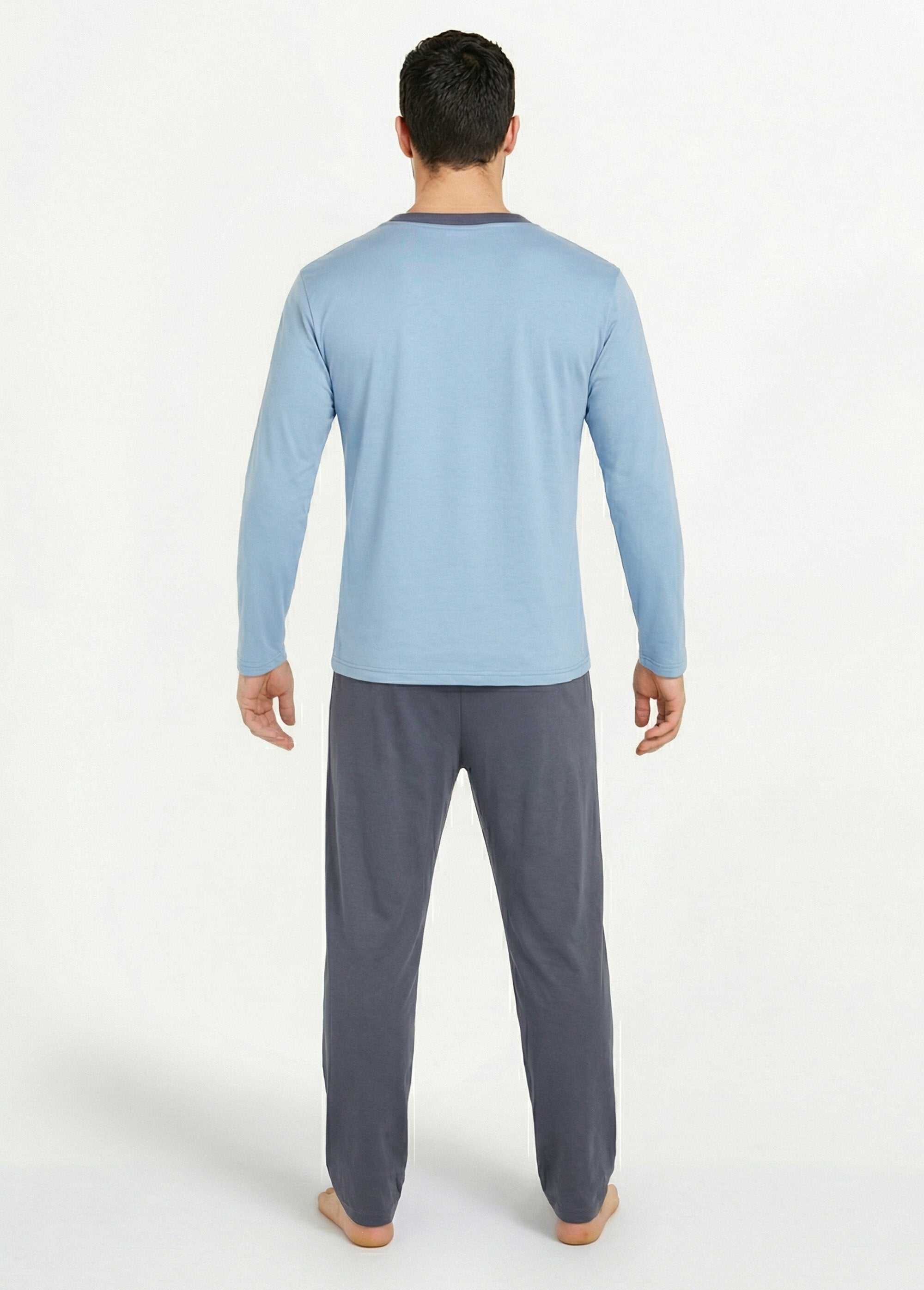 Two-tone_cotton_pajamas_Blue_DO1_slim