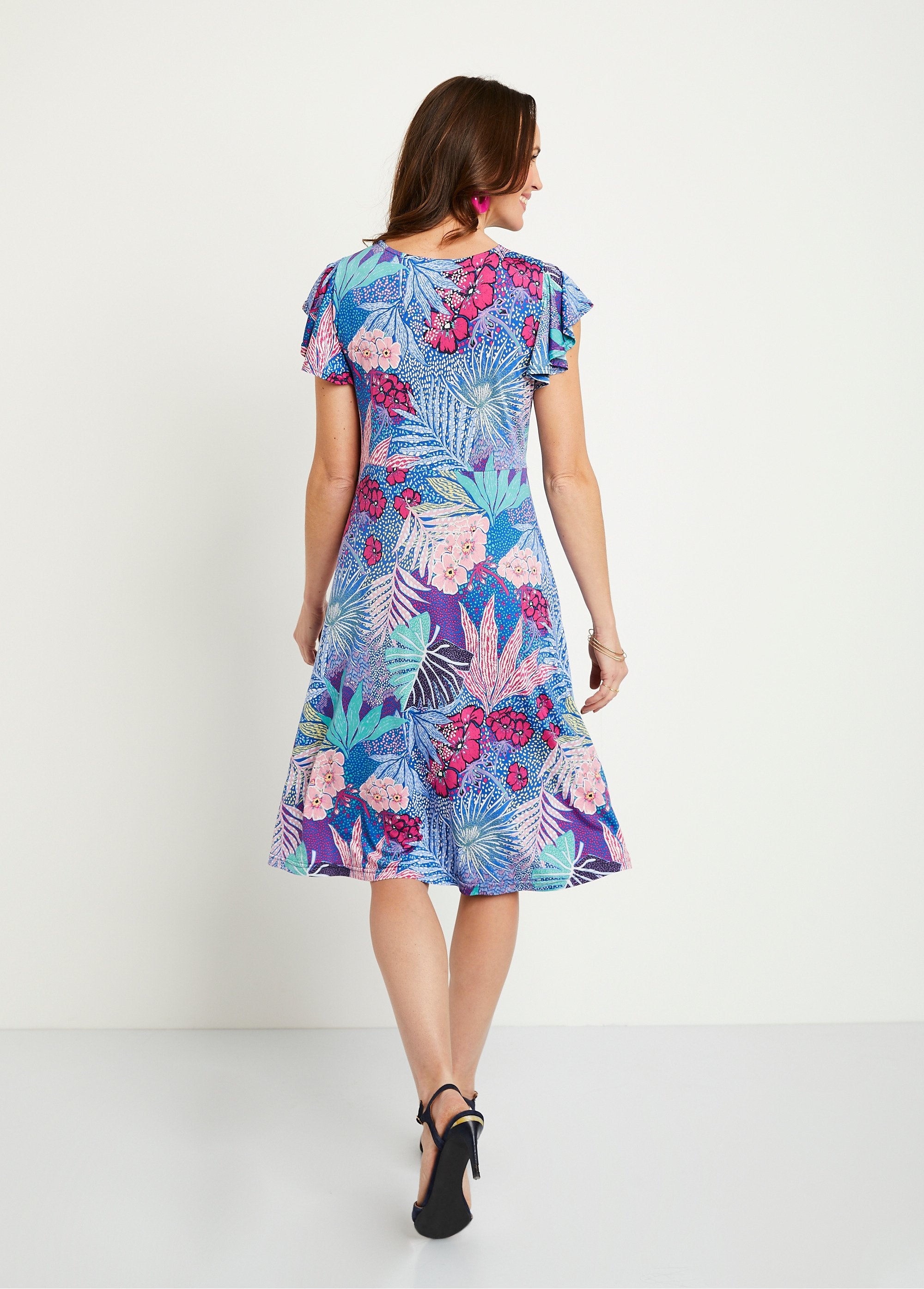 Short_flared_dress_with_draped_V-neck_Blue_and_fuchsia_DO1_slim