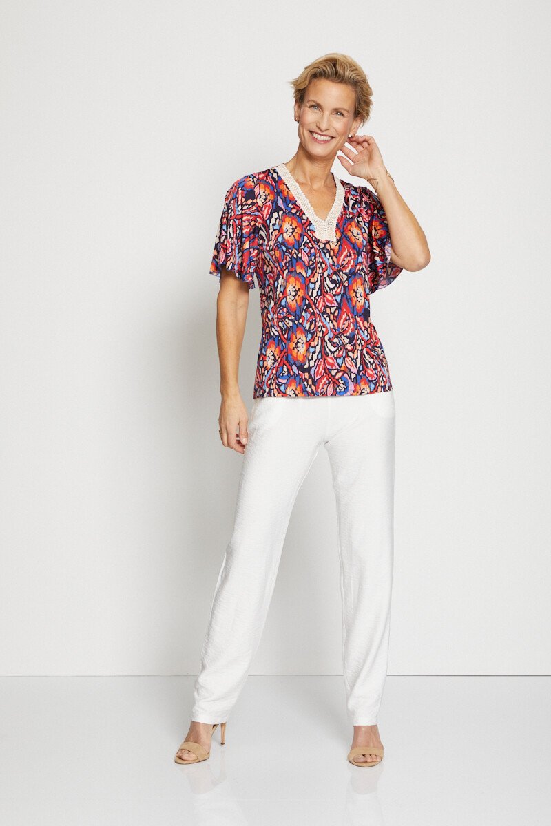 T-shirt_court_ample_finition_macramé_Bleu_et_rouge_SF1_slim