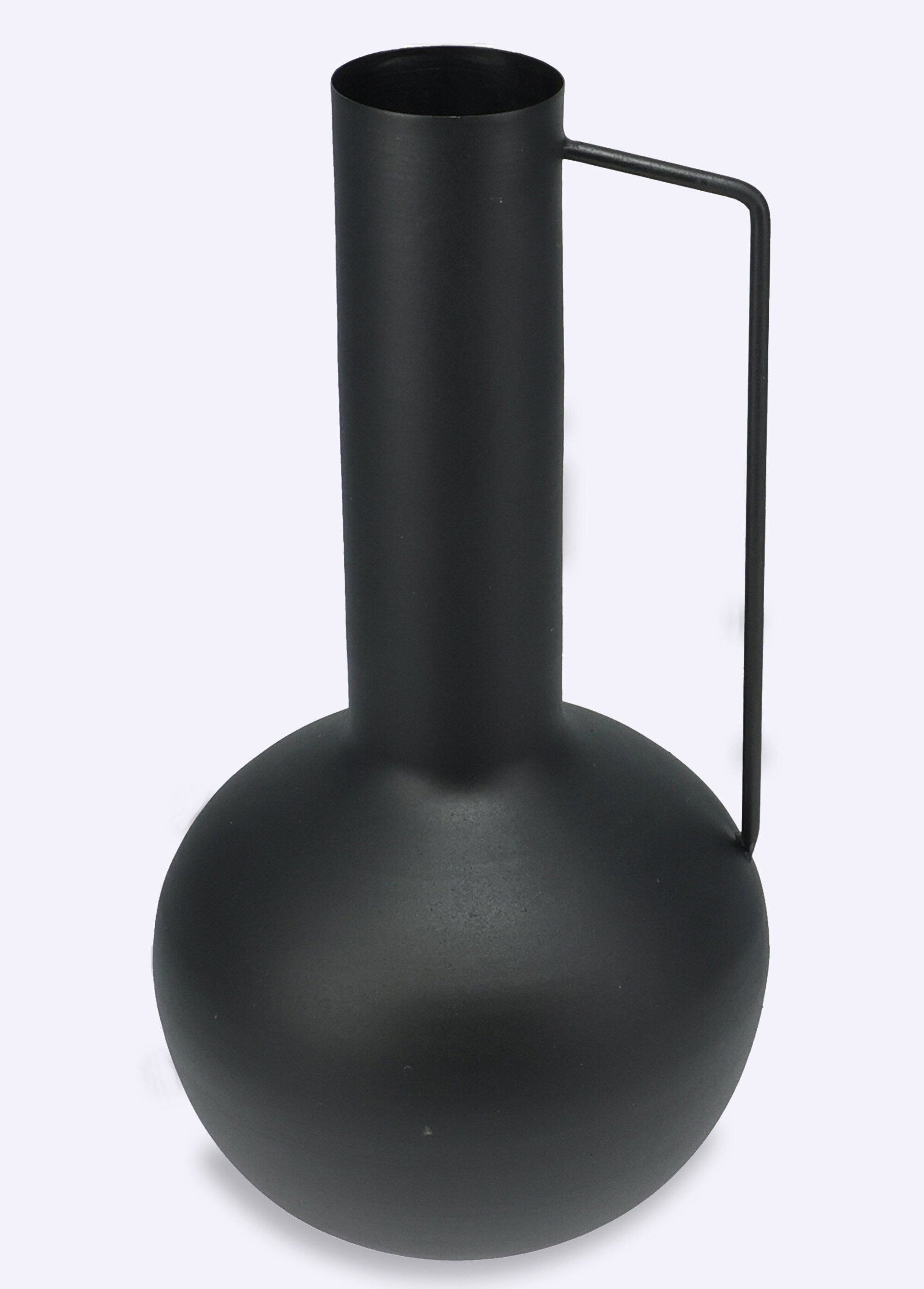 Decorative_metal_vase,_sleek_shape_Black_FA1_slim