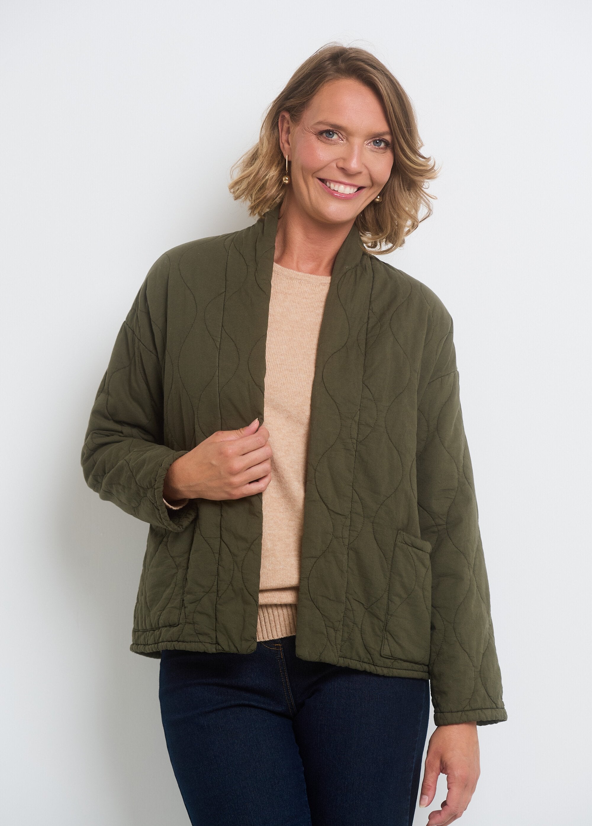 Quilted_shawl_collar_jacket_Khaki_FA1_slim